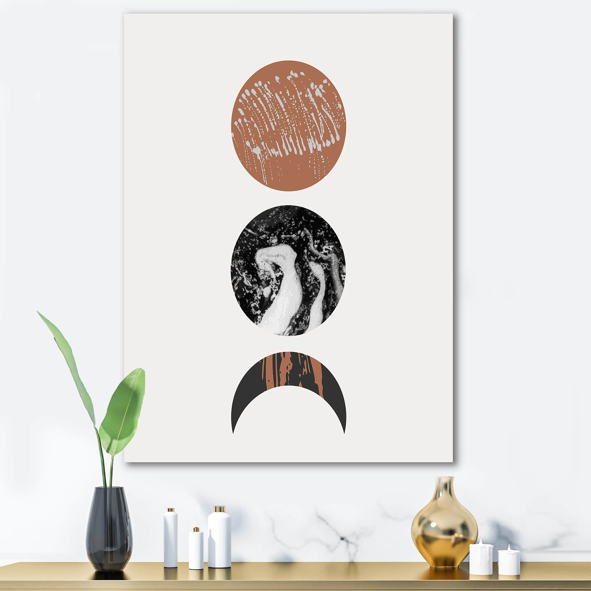 Designart - Retro Shapes Abstract Suns and Moons